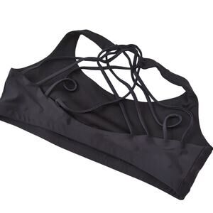 Onzie Womens Sports Bra Size Large Black Mudra? Yoga Hot Chic? Strappy Racerback